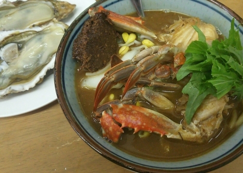 「【師走の一杯】活殻牡蠣味噌蕎麦A　1300円」@MENYA 食い味の道有楽の写真