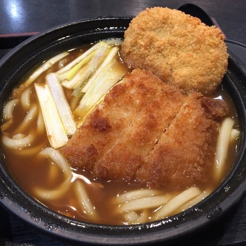 「【季節限定】カツカレーうどん（￥580）＋コロッケ（クーポン」@ゆで太郎 竹芝店の写真