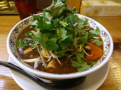 「パクチー麻婆麺」@辛っとろ麻婆麺 あかずきんの写真