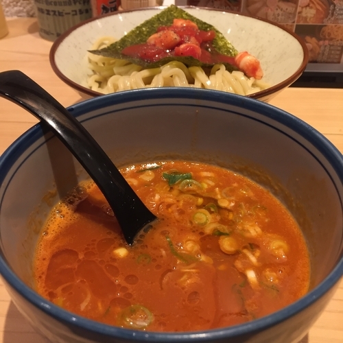 「【期間限定】濃厚エビトマトつけ麺（￥880）」@つけ麺屋 銀四郎の写真