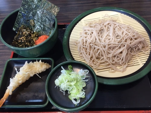 「朝定食・高菜明太ごはん＋海老天(￥360＋無料クーポン)」@ゆで太郎 横浜岡野店の写真