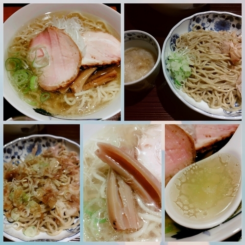 「塩（細麺）750円+おろしそば（冷）350円」@麺 みつヰの写真