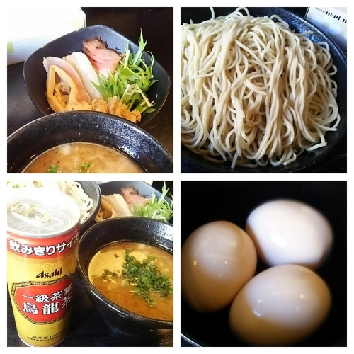 「【４周年限定】烏賊と鶏のつけ麺細麺ver特盛り」@二代目狼煙 本店 葉隠製麺の写真