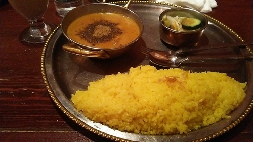 「チキンガラムマサラ 1140円 ＋ ランチビール 210円」@アーグラーの写真