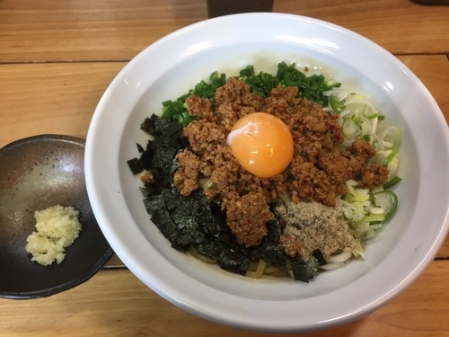 「台湾まぜそば 800円（ニンニク、追い飯付き）」@ときわ亭の写真