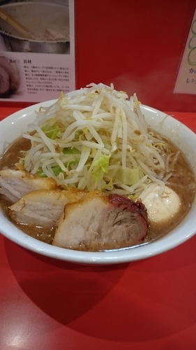「ラーメン小 豚増し チェンジ ヤサイちょい増し」@麺屋 桐龍の写真