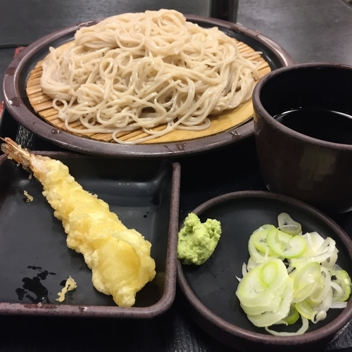 「もり（￥320）＋海老天（クーポン）」@ゆで太郎 久が原店の写真