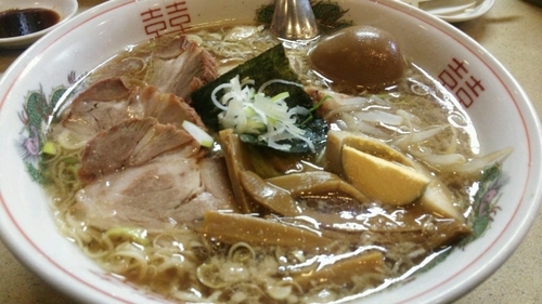 「チャーシュー麺(中盛)+煮玉子」@中華徳大の写真