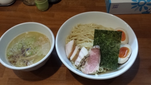 「つけめん(塩)750円+ラーパス味玉」@自家製麺ラーメンKの写真