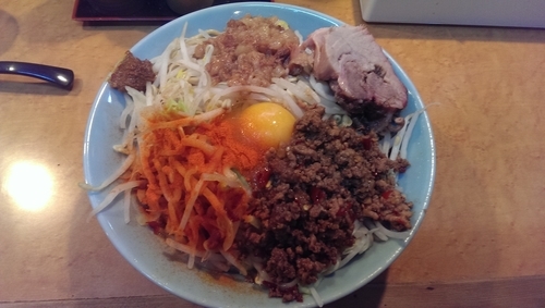 「汁なし、大」@立川マシマシ ロイヤルスープの写真