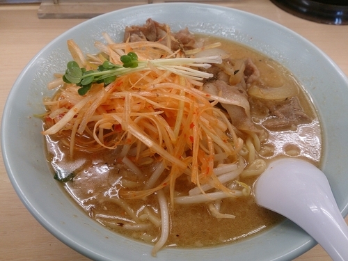 「期間限定 肉みそ 辛ネギトッピング」@くるまやラーメン 松本筑摩店の写真