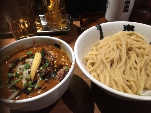 「からシビつけ麺 中盛、辛少なめ、シビ普通、880円」@カラシビ味噌らー麺・つけ麺 神田本店の写真