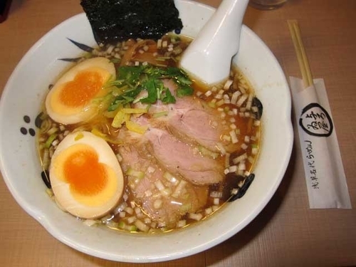 「ちゃーしゅうめん　950円＋双子の味玉　100円」@与ろゐ屋の写真