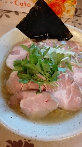 「白そば+豚コンフィ」@麺工 小烏丸の写真