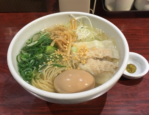 「塩かけ＋セットＢ（揚ネギ抜￥780）」@鶏だし中華そば かね壱 KANEICHIの写真