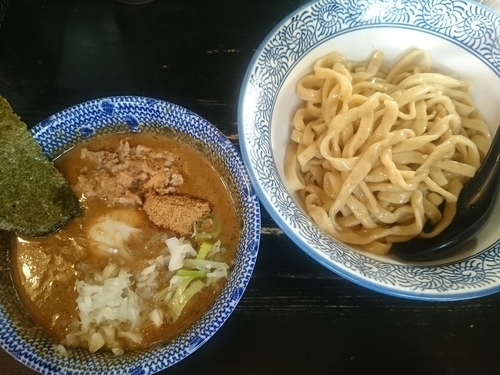 「つけめん（極太平打ち麺） ￥800」@狼煙 〜NOROSHI〜の写真