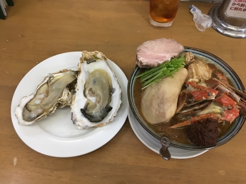 「活 殻牡蠣味噌蕎麦」@MENYA 食い味の道有楽の写真