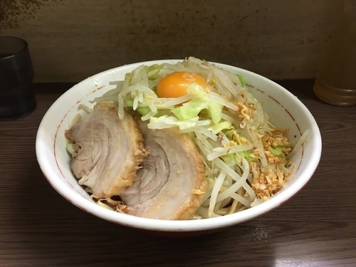 「小ラーメン汁無し」@ラーメン二郎 横浜関内店の写真