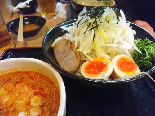 「【冬季限定】白湯辛味噌(つけ麺・細麺vre)800円 他」@麺屋 鶏口の写真