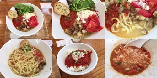 「トマトまぜソバ（M）＋〆のトマトリゾット。」@アメノオトの写真