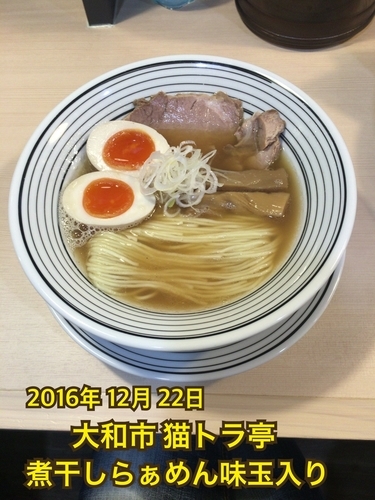 「煮干しらぁめん味玉入り」@煮干しらぁめん 猫トラ亭の写真