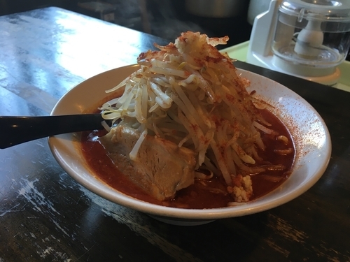 「辛い野菜（全増し）」@らーめんの円熟屋 大里店の写真