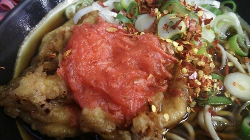 「ゲソ(生姜)そば」@六文そば 日暮里第2店の写真