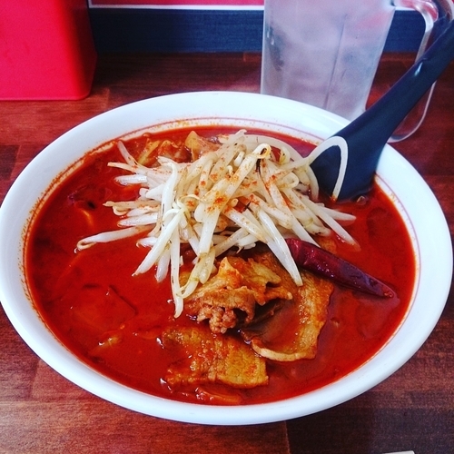 「南極タンメン＋ご飯＋生たまご」@激辛ラーメン専門店 レッチリ 土浦本店の写真