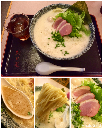 「鶏そば〜鴨スモーク添え〜￥900」@朝日屋の写真