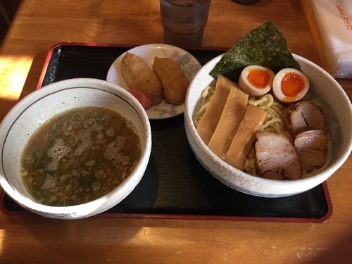 「味玉つけめん 910円+ご飯120円」@中華そば 華丸の写真