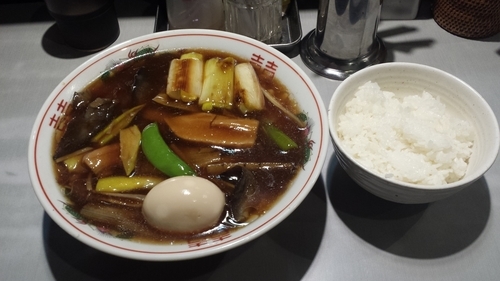 「【限定】なまこと焼き葱醤油煮込みそば980円ライス100円」@中華蕎麦 瑞山（ZUIZAN）の写真