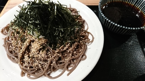 「海苔胡麻もりそば（冷）　６００円　※」@そば 俺のだし GINZA5の写真