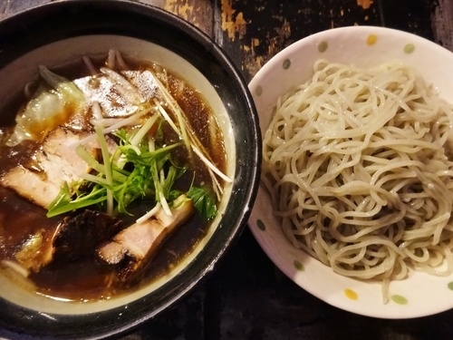 「野菜つけ麺　　700円」@元祖竹炭らーめん はと車の写真