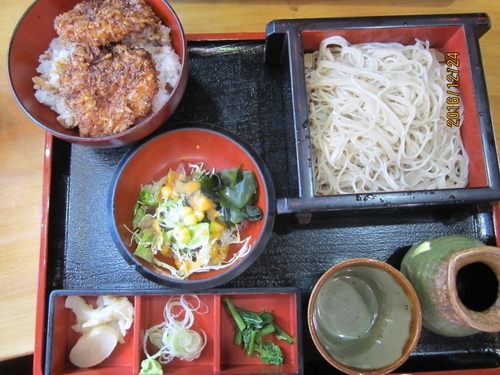 「ミニかつセット　１０６０円」@そば処大村 総社の写真