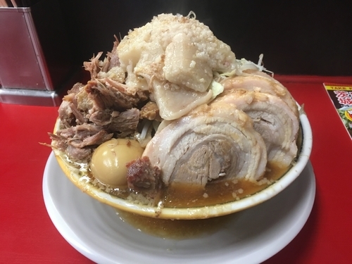 「小ラーメン 醤油 150g＋豚増し＋ほぐし＋味玉（CP券）」@豚男 -BUTAMEN-の写真