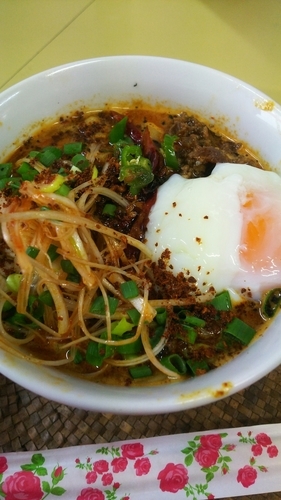 「黒カラシビ麺(大盛り) 辛ネギ」@龍門瀑の写真