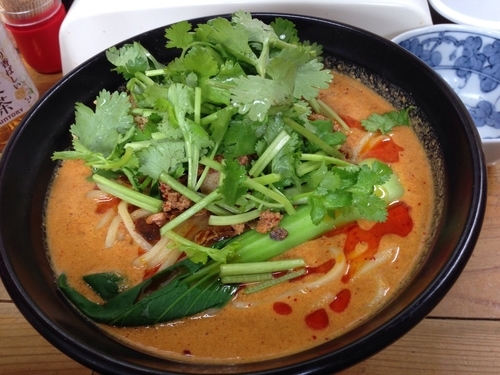 「「限定」汁あり担々麺 + シビレ + パクチー」@自家製麺 てんかの写真