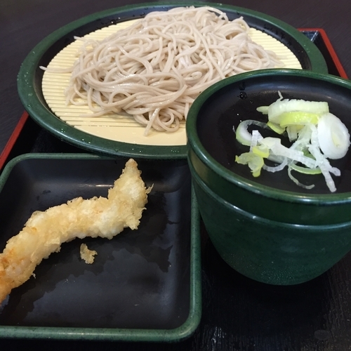 「もり（無料お食事券）＋海老天（クーポン）」@ゆで太郎 南青山一丁目店の写真