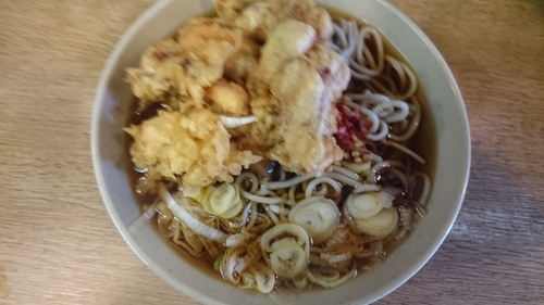 「いかげそ天そば（370円）」@六文そば 金杉橋店の写真