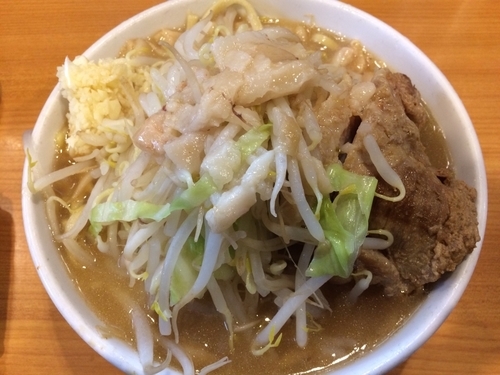 「プチ二郎  にんにく・あぶら ¥680」@ラーメン二郎 八王子野猿街道店2の写真