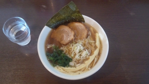 「味玉秋刀魚煮干しの中華そば（醤油）・大盛」@つけ麺 弥七の写真