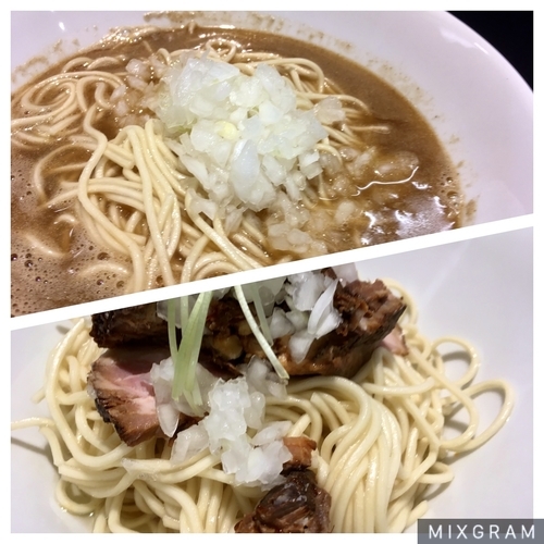 「かけそば（塩）＆あぶらそば（塩）」@煮干乱舞の写真