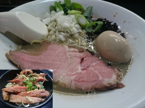 「濃厚そば＋味玉＋豚めし」@麺処 晴の写真