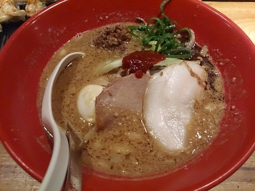 「冬季限定 味噌赤丸 塩玉トッピング」@博多一風堂 松本店の写真