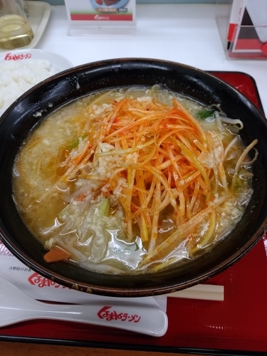 「やさいらーめん＋辛ネギ」@くるまやラーメン 東村山店の写真
