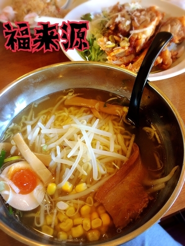 「塩ラーメン＋油淋鶏丼￥700」@福来源の写真