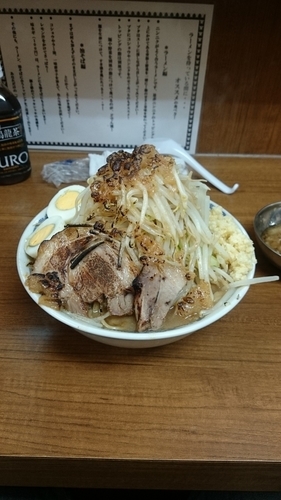 「炙りらーめん＋麺マシ＋ゆで玉子 全マシ」@ラーメンの店 どでん 北浦和店の写真