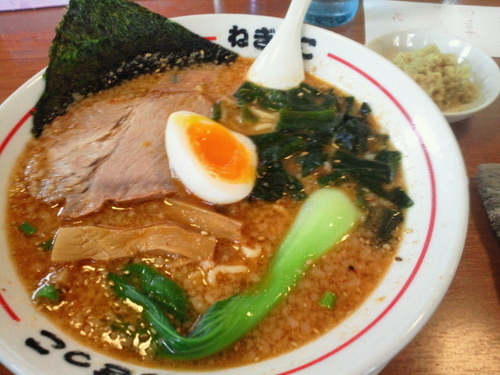「からしみそラーメン 670円、生姜 150円」@ラーメンねぎっこ 北福島店の写真
