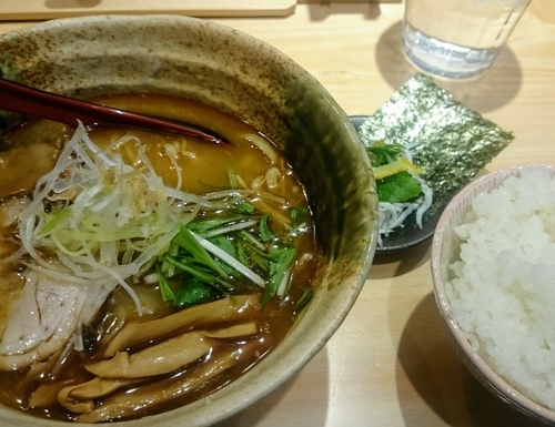 「焼きあご塩らー麺＋白飯セット（シラス）」@焼きあご塩らー麺 たかはし 上野店の写真