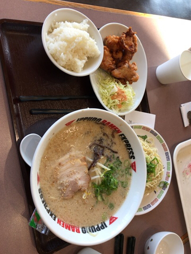 「元祖博多とんこつCセット+替玉」@IPPUDO RAMEN EXPRESS 佐野プレミアム・アウトレット店の写真